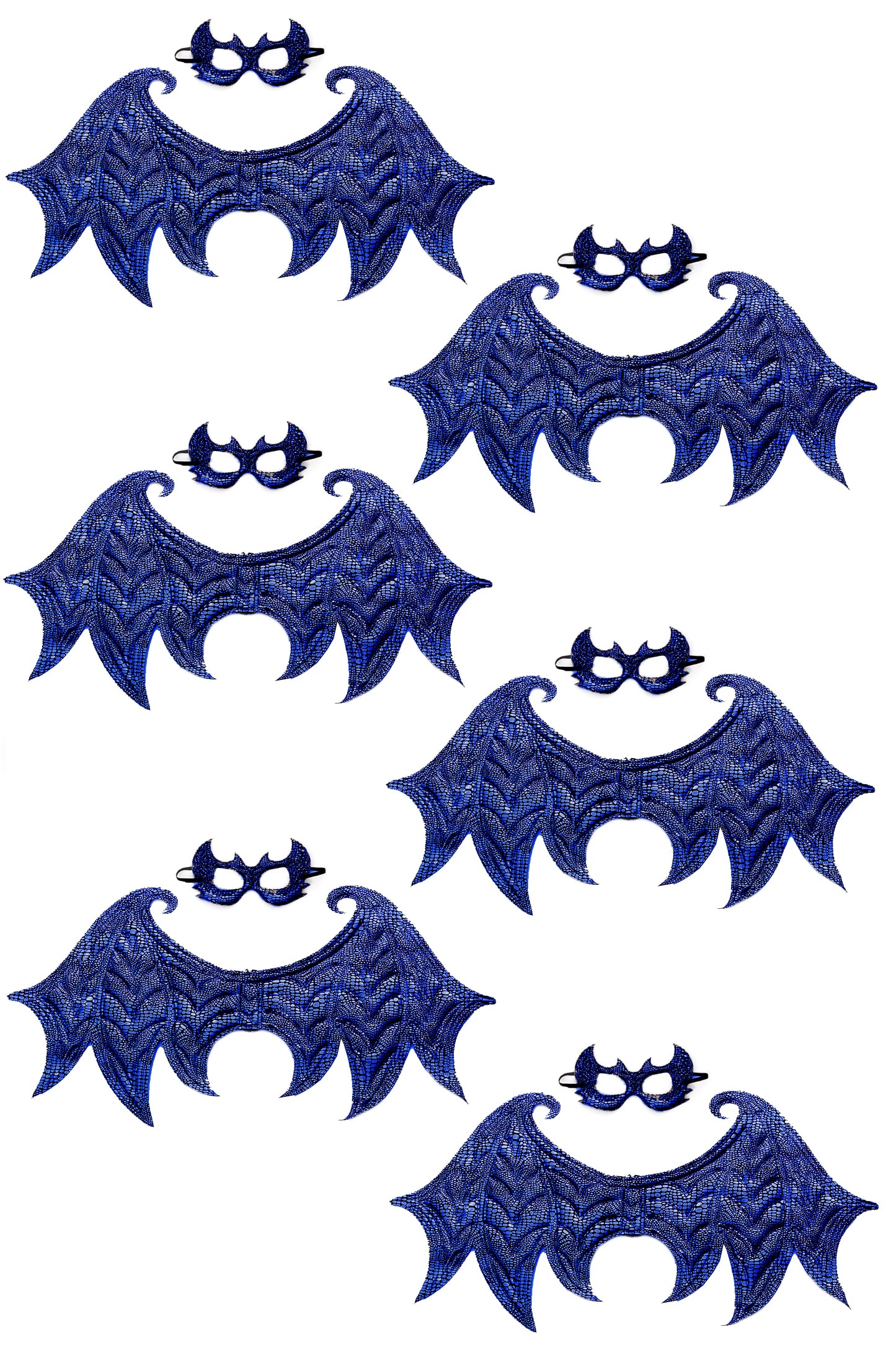 Ensemble d'ailes et de masques de dragon bleu