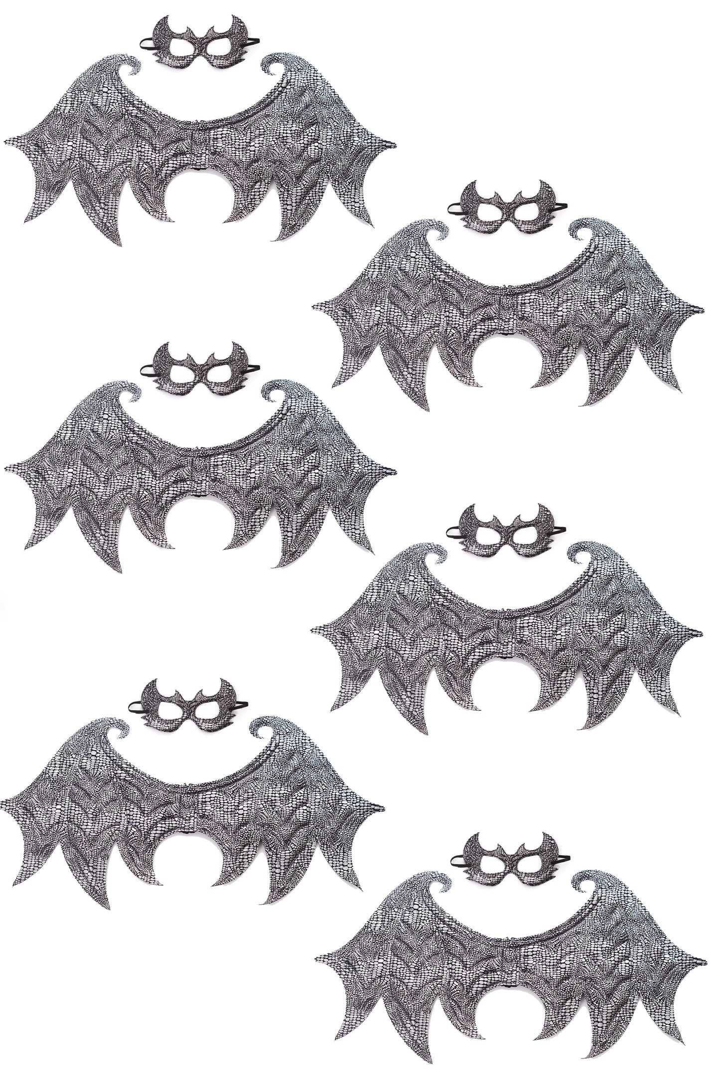 Ensemble d'ailes et de masques de dragon noir