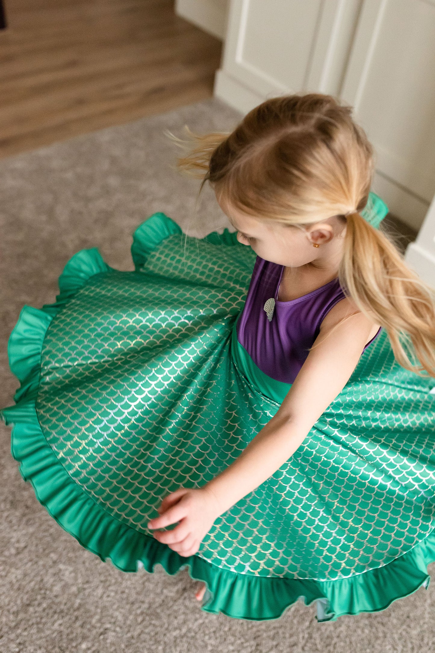 Robe sirène tourbillonnante