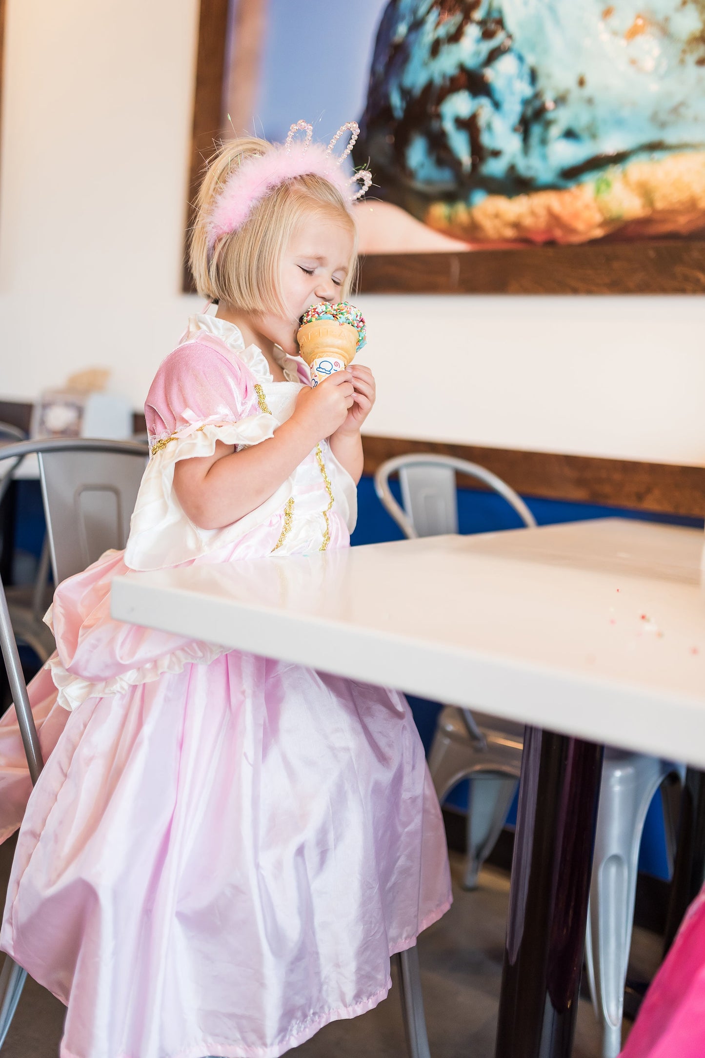 Robe de princesse rose vintage