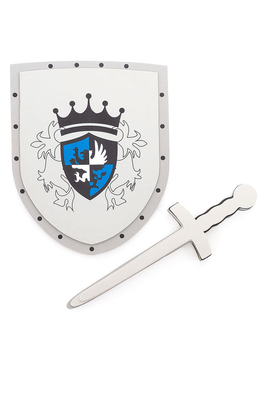 Ensemble épée et bouclier bleu