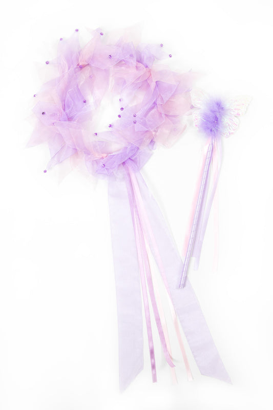 Halo et baguette de fée lilas