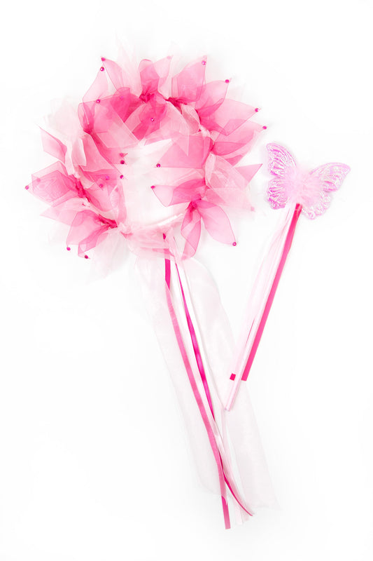 Halo et baguette de fée rose