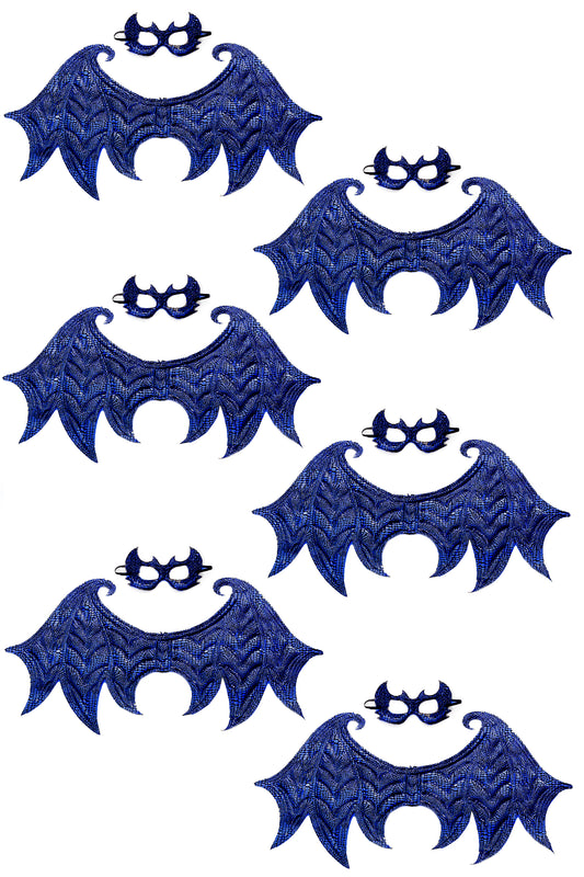 Ensemble d'ailes et de masques de dragon bleu