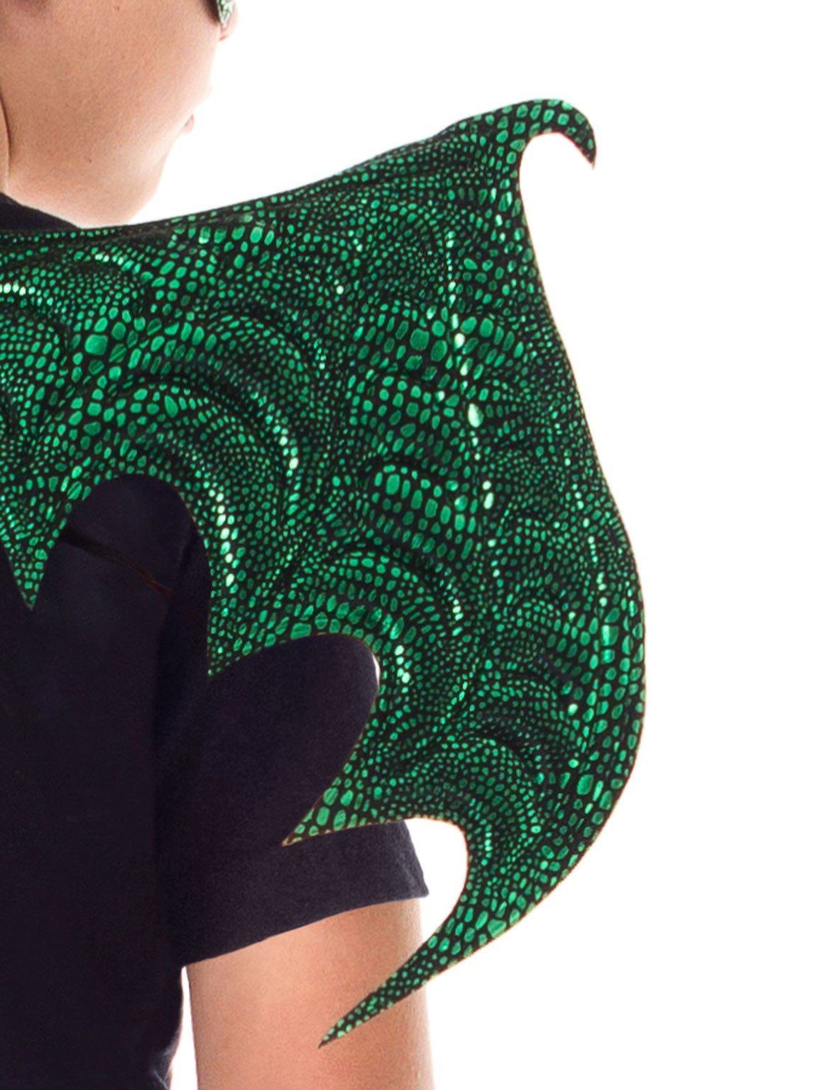 Knight And Adventure Cape Sets - Green Dragon Wing & Mask Set